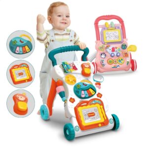 Andador de Empurrar Didático Brinquedo Educativo com Teclado Musical — Brinquedos