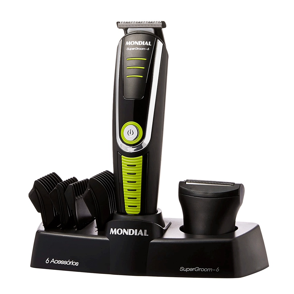 Aparador de Pelos Barbeador 4 pentes de corte Super Groom 6 Bivolt
