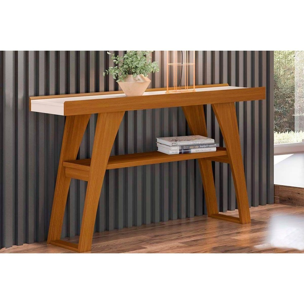 Aparador de Sala Jantar Menphis 1 Prateleira Nature Off White Henn