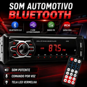 Aparelho de som carro Radio Automotivo Bluetooth Pendrive Sd Rádio