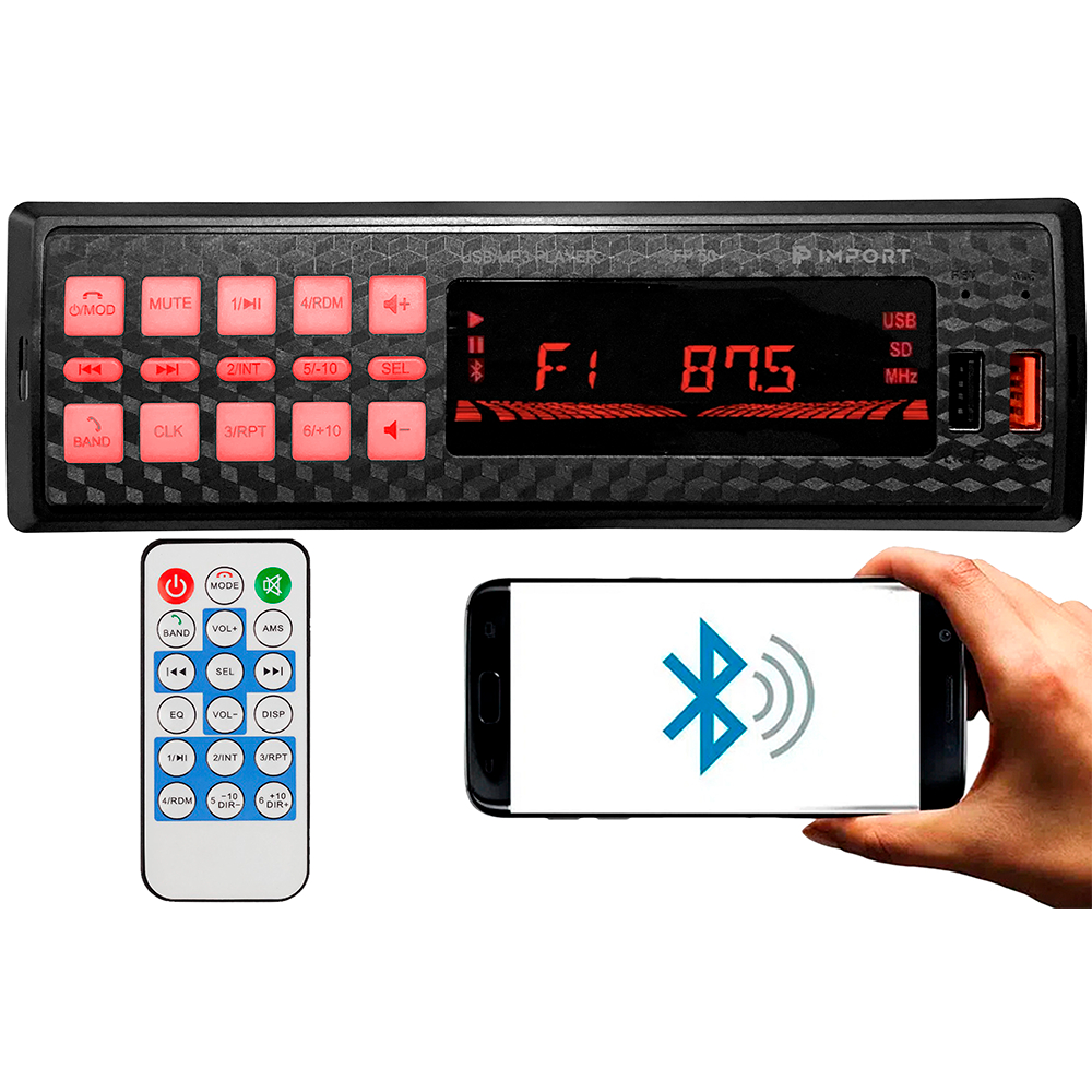 Aparelho De Som Carro Radio Automotivo Fm Bluetooth Pendrive Sd Rádio