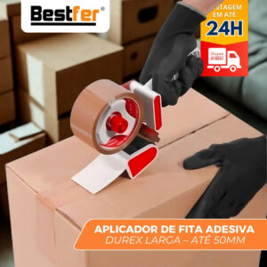 Aplicador de Fita Adesiva Larga Durex Suporte Manual Serve até 50mm