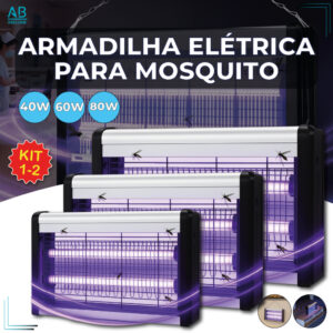 Armadilha Elétrica para Mosquito 40W 60W 80W Mata Insetos Luminária