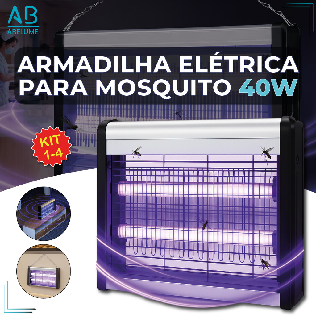 Armadilha Elétrica para Mosquito 40W Mata Insetos Luminária Led com