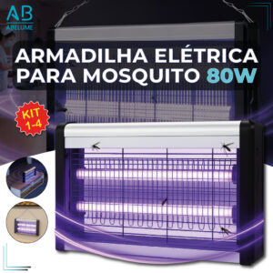 Armadilha Elétrica para Mosquito 80W Mata Insetos Luminária Led com