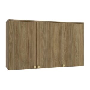 Armário Aéreo Com LED Cozinha 120 Cm 3 Portas 2 Prateleiras