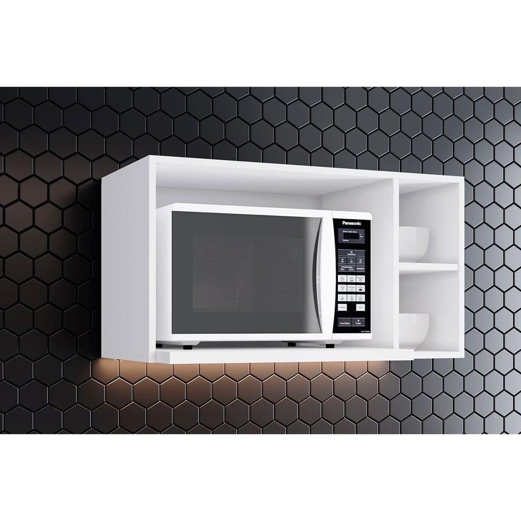 Armário Aéreo Cozinha Modulado Americana p Micro-ondas 80cm Branco — Eletroportáteis