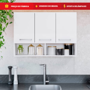 Armário de Cozinha 2 ou 3 Portas Modular Multiuso Organizador com