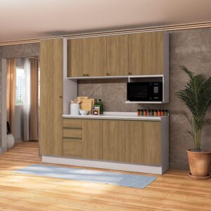 Armário de Cozinha Compacta Nicho Micro-ondas 100% Mdf 230cm Branco