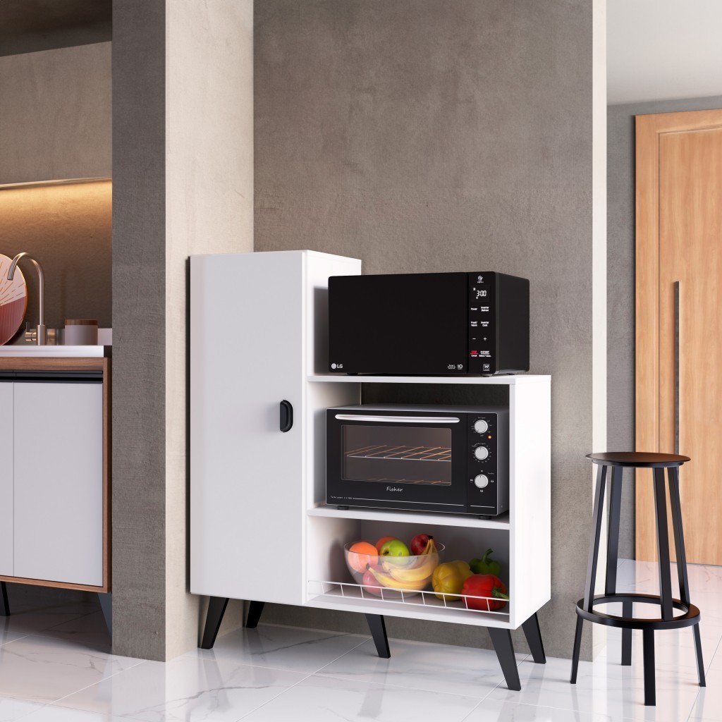 Armário de Cozinha Melissa 1 Porta Espaço para Forno e Micro-Ondas — Eletroportáteis