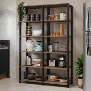 Armário Estante Multiuso Organizador 10 Prateleiras 118cm Rustic