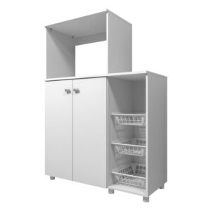 Armário para Forno e Micro-ondas Multimóveis Branco com 2 Portas