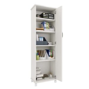Armario Para Lavanderia Organizador 1 Porta C Rodas 160cm Branco