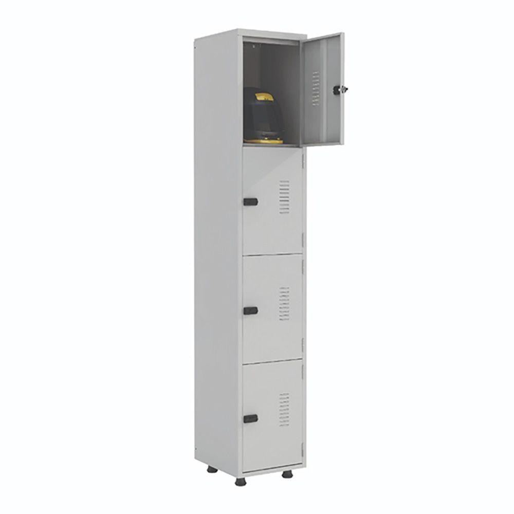 Armário Roupeiro Aço 4 Portas Academia Guarda Volume Ea701 Cinza — Esporte e Lazer