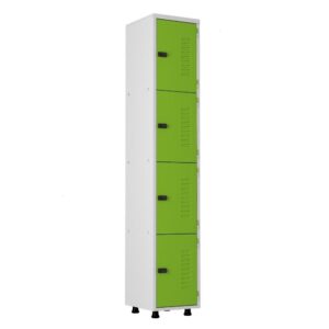 Armário Roupeiro Aço 4 Portas Academia Guarda Volume Verde