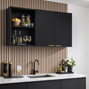 Armário Suspenso Organizador 90cm 2 Portas Nichos Decorativos Cozinha
