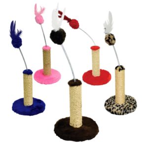 Arranhador Redondo Em Pelúcia E Sisal Brinquedo Interativo para Gatos