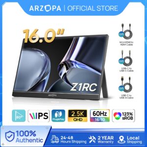 Arzopa Z1RC Monitor Portátil 2.5K De 16 De Suporte 2560×1600 Hdr