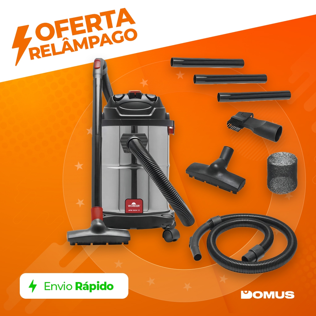 Aspirador de Pó e Água 15 Litros 1400W 127V 220V Worker