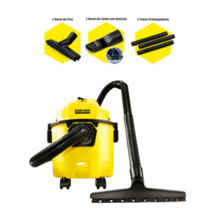 Aspirador de Pó e Água Kärcher WDL1 1500W 10L com Função Soprador e