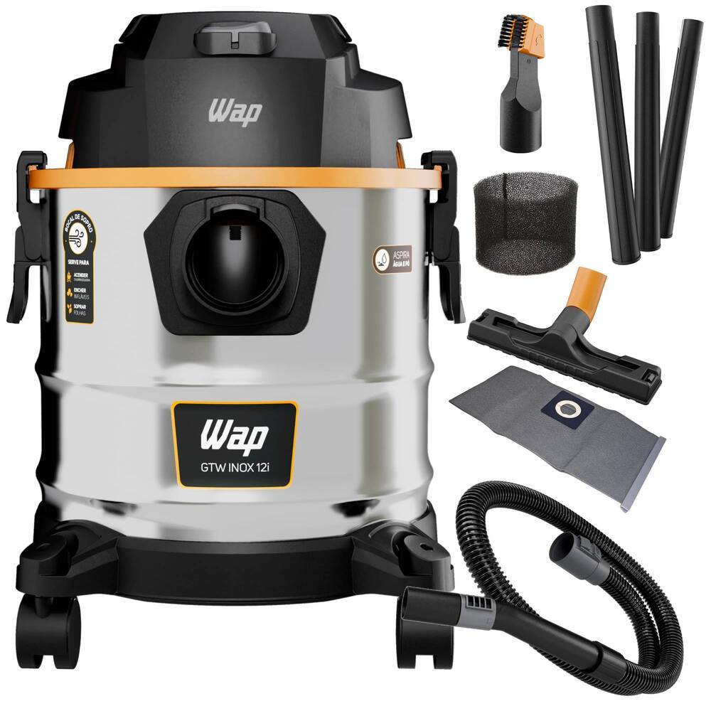 Aspirador de pó e líquido 1600W 12 litros com função soprador Gtw