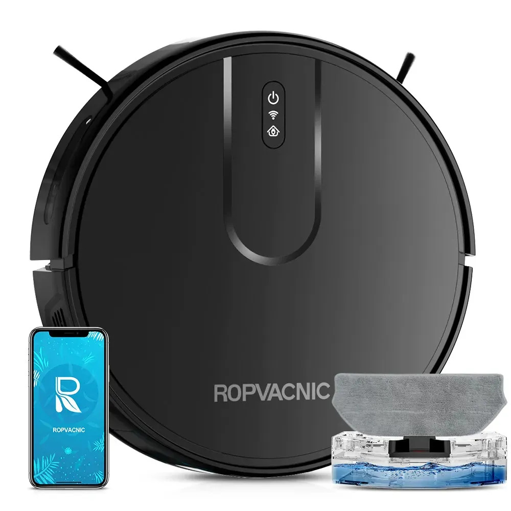 Aspirador Robô Ropvacnic S1 Com Wi-Fi, Varre e Passa Pano Para Casa — Eletroportáteis