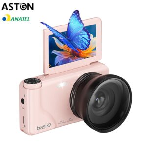 Astgn X Basike Câmera Digital Portátil 4K 64 MP Zoom 18x Tela