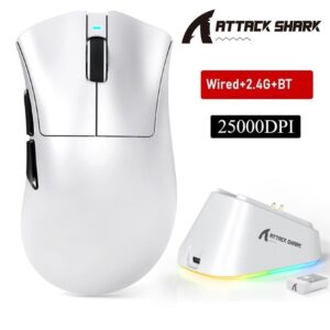 Ataque Shark V3PRO 62g Superlight Mouse Para Jogos Sem Fio RGB Dock