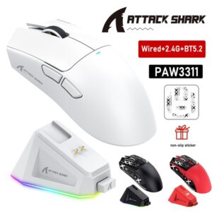 Ataque Shark X11 Mouse Sem Fio Tri-Mode 2.4 Ghz Com Bluetooth Touch — Informática