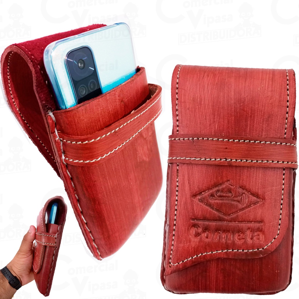 Bainha Capinha Para Celular Smartphone E Iphone Rustico Em Couro — Celulares e Acessórios