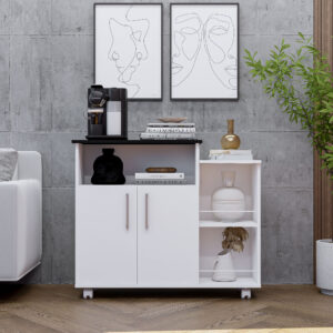 Balcão Cozinha Fruteira com Suporte Microondas 2 Portas Multiuso