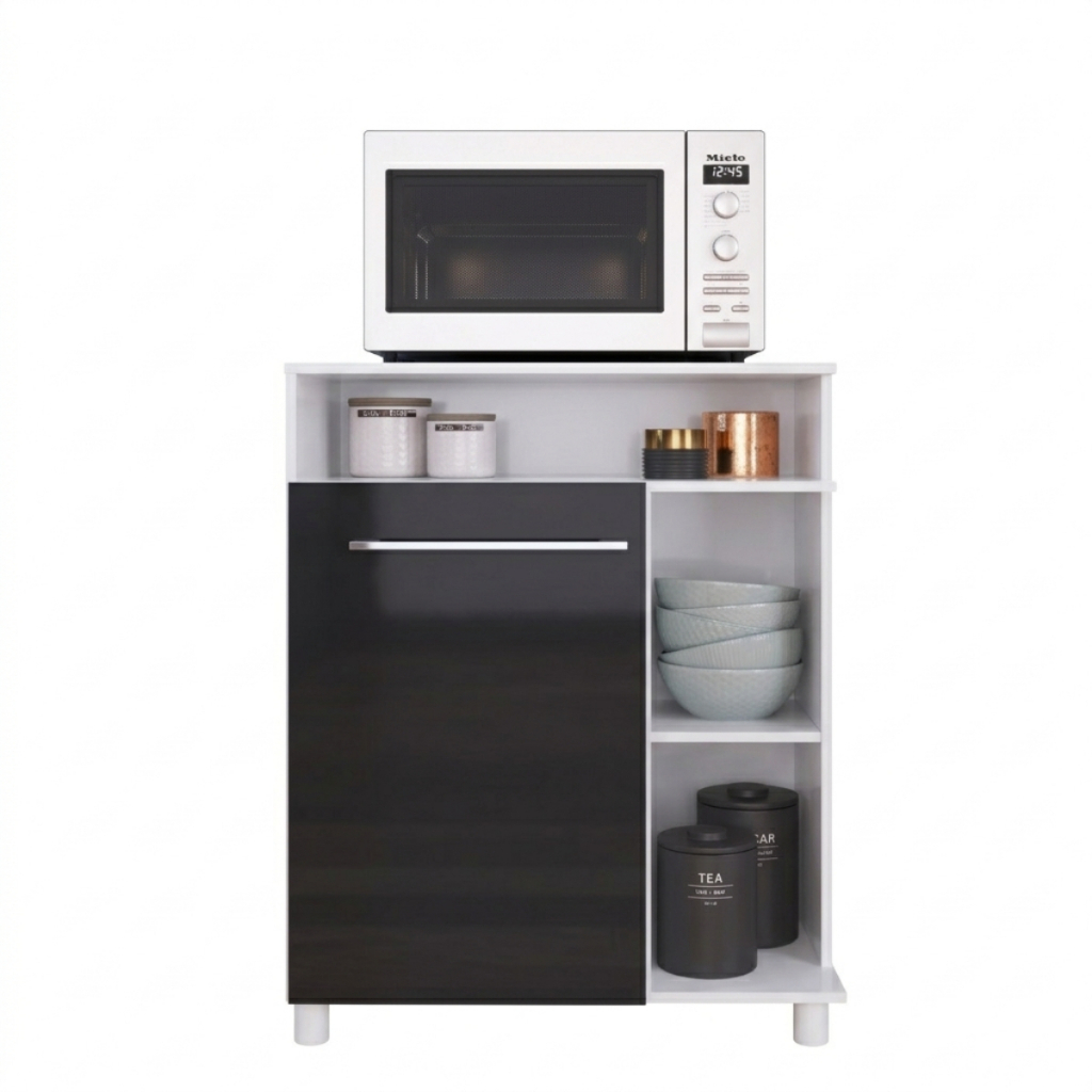 Balcão de Cozinha Fruteira Multiuso 1 Porta 3 Prateleiras 60cm Cor