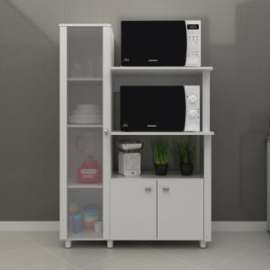 Balcão Multiuso para Forno e Micro-Ondas com 3 Portas e 4 Prateleira — Móveis