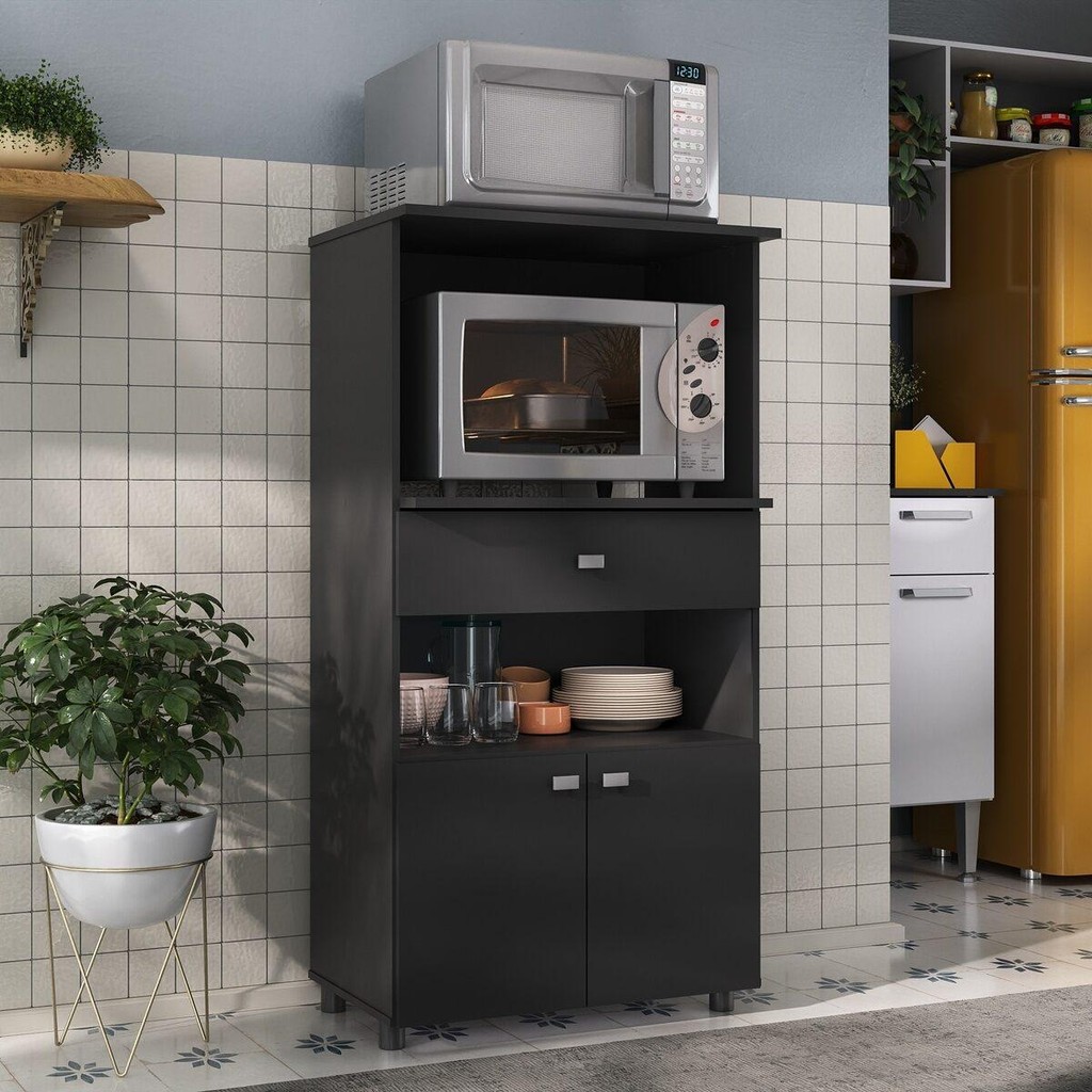 Balcão Multiuso para Forno e Micro-ondas Multimóveis Branco 4060G com — Eletroportáteis
