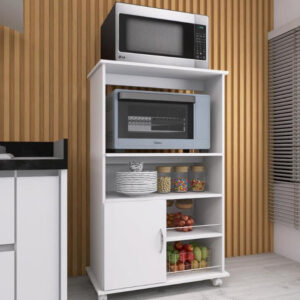 Balcão Organizador Fruteira Multiuso com Gabinete Forno Suporte para