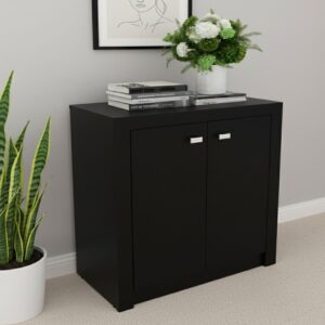 Balcão para Escritório 60cm com 2 Portas e 1 Prateleira Preto Preto