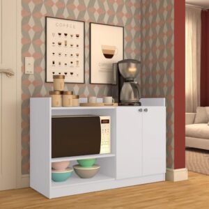 Balcão para Forno e Micro-Ondas 2 Portas Branco Branco