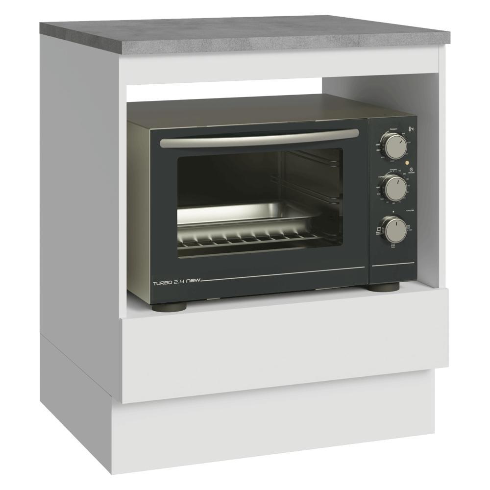 Balcão para Forno Micro-ondas 70 cm 1 Gaveta Branco Madesa — Eletroportáteis