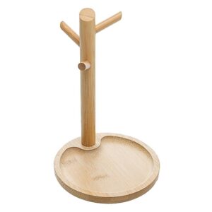 Bandeja Redonda de Bambu com Suporte Multifuncional Lyor Natural