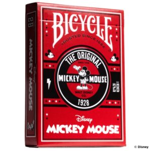 Baralho Bicycle Mickey Mouse Vermelho E Branco Disney 55 Cartas