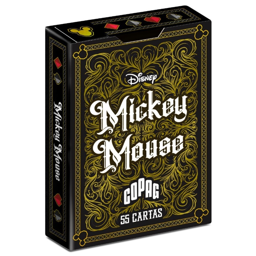 Baralho Mickey Mouse Disney 55 Cartas Poker Size Copag Preto Dourado — Informática