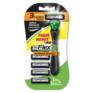 Barbeador descartável Flex3 Hybrid Sensitive recarregável Preto 5 — Barba