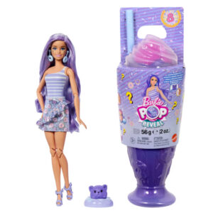 Barbie Pop Reveal Treat Series: Boneca e Acessórios, 8 Surpresas Roxa