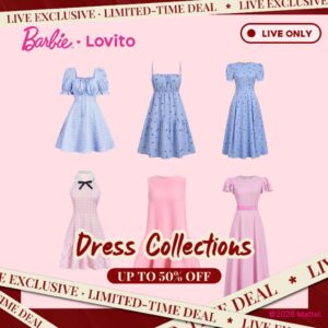 Barbie™ X Lovito Vestido Feminino Casual Promoção Especial Primavera