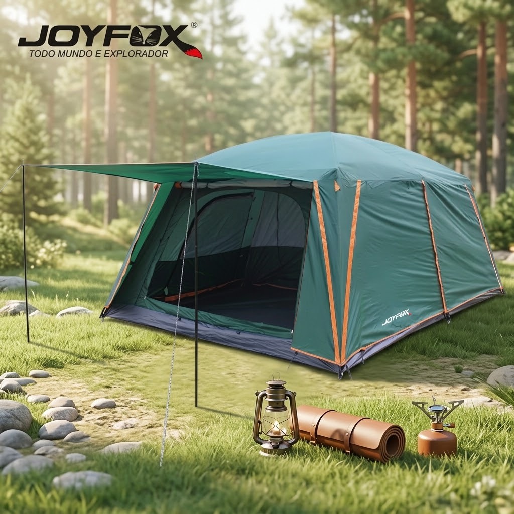Barraca Camping Impermeavel 4000mm Acampamento8-12 Pessoas Joyfox com