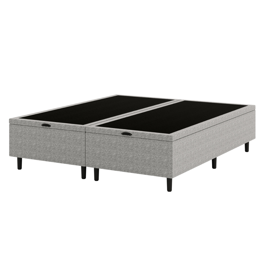 Base Cama Box Baú Queen Hypnos Cinza Umaflex Baú Organizador