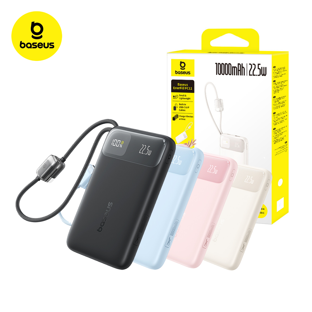 Baseus Power Bank 10mAh 20mAh 22.5W Rápido Portátil Bateria — Celulares e Acessórios
