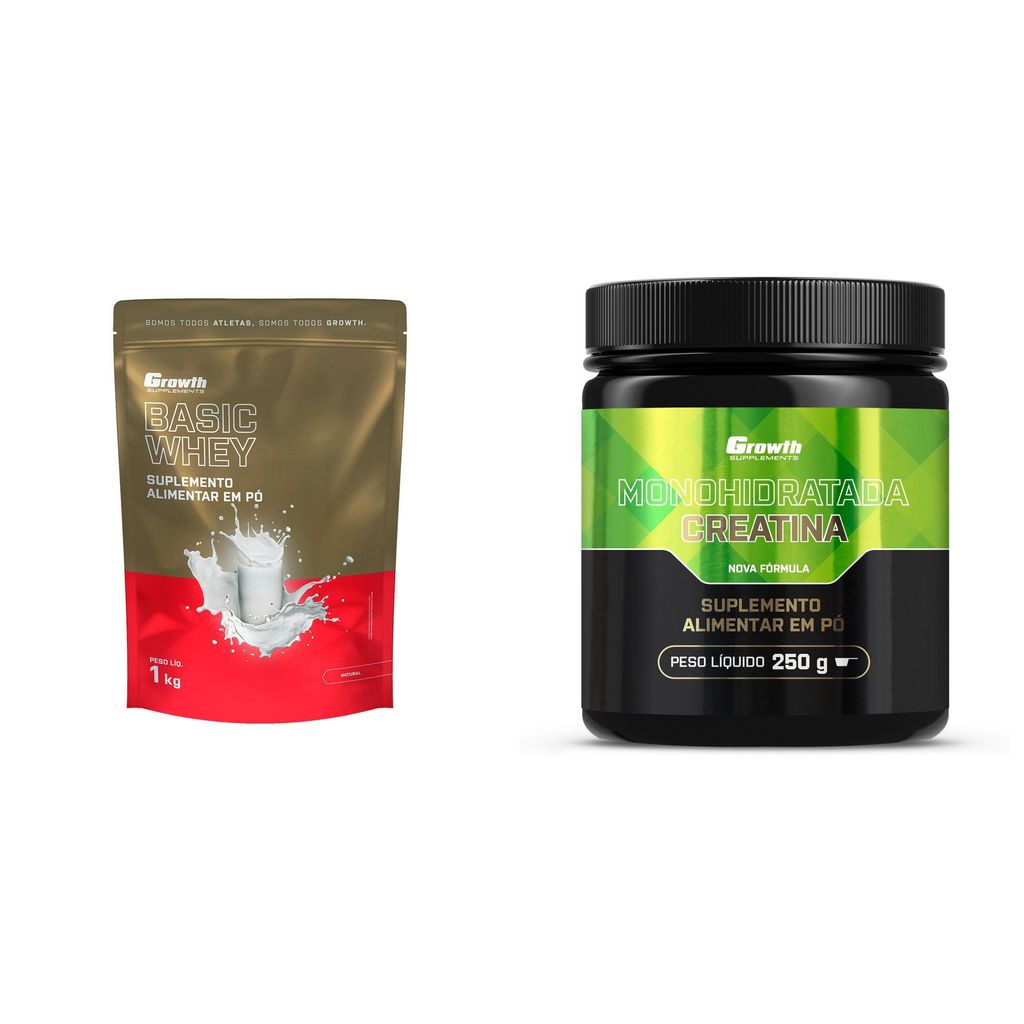 Basic Whey 1kg Creatina monohidratada 250g Growth Supplements