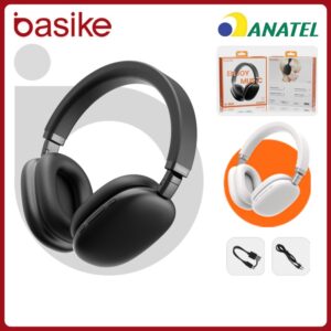Basike Fone De Ouvido Bluetooth Estéreo Sem Fio 5.0 Hifi Dobrável — Áudio e Fones