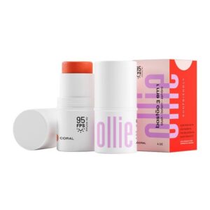 Bastão 3 em 1 Ollie Blush, Batom e Sombra Cor Coral 4,5g — Maquiagem